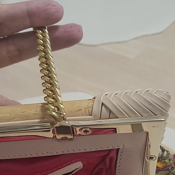 Embellished VERSACE Cream Floral Women's Bag - Picture 12 of 14